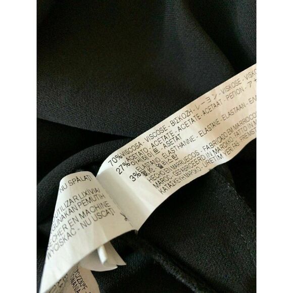 Zara Womens Long Sleeve Solid Black Side Slit Crew Neck Top Small - Picture 7 of 7